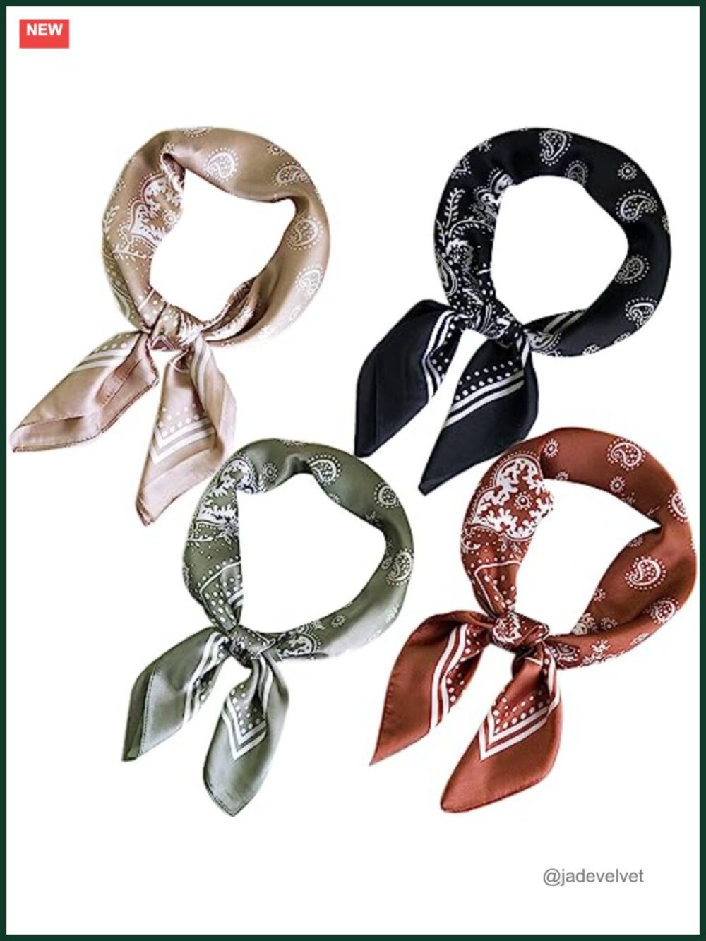 Silk Feeling Square Satin Head Scarf for Women Neck Hair Scarves Wraps Bandanas
